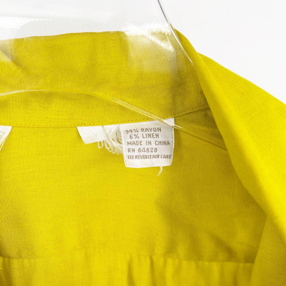 VINTAGE Mustard Yellow Button Up Blouse - Picture 9 of 11